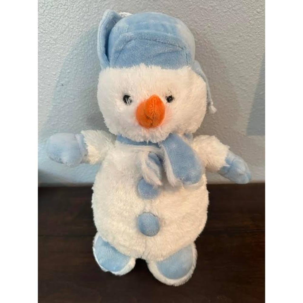 Record & Play Snowman Plush Blue White Winter Holiday Stuffed Animal 12 inch